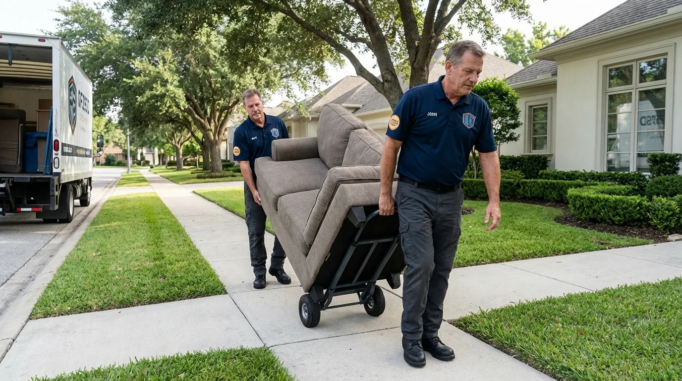Local residential moving crew loading furniture in Pine Grove Mills, PA