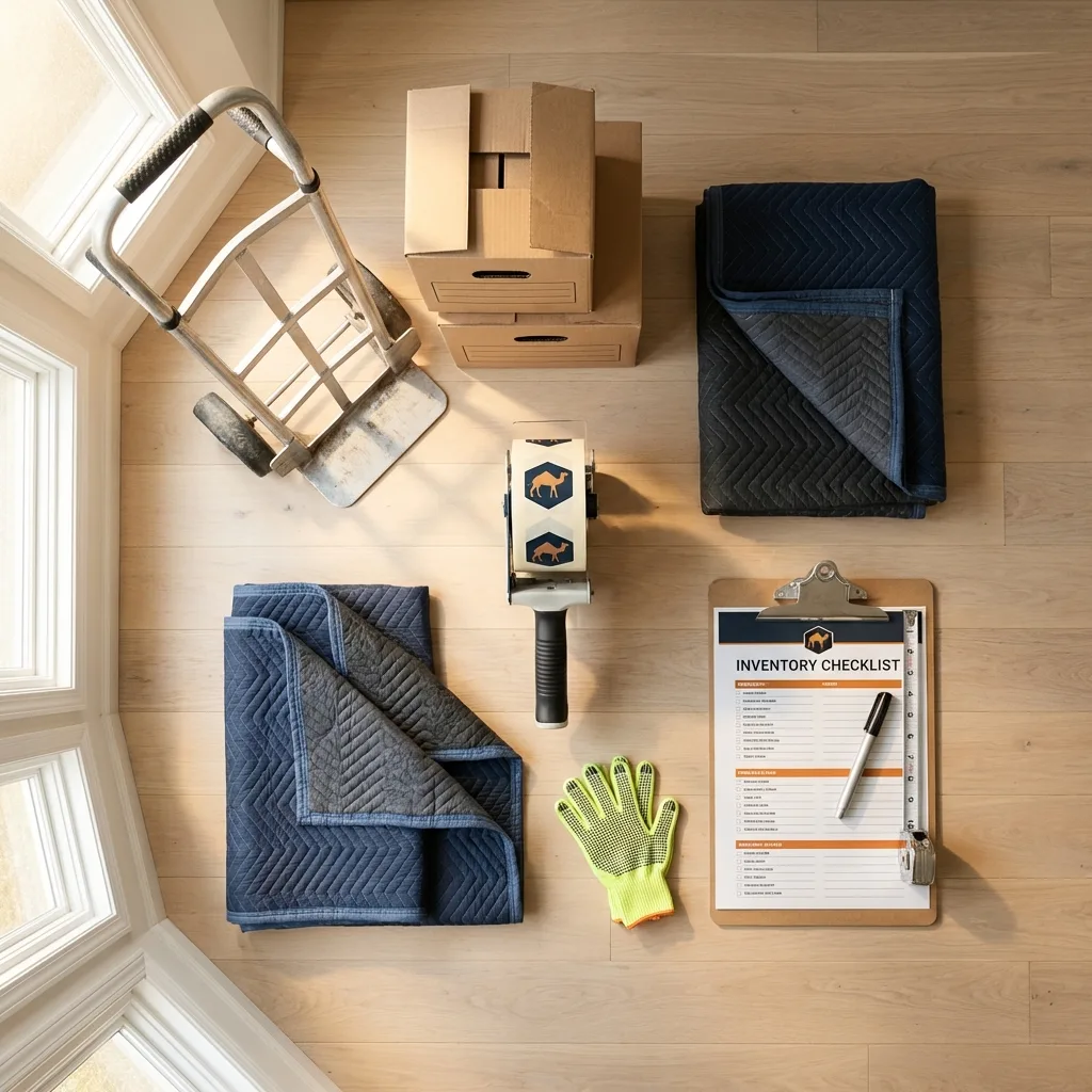 Professional moving supplies and packing materials layout for Pine Grove Mills residential relocations